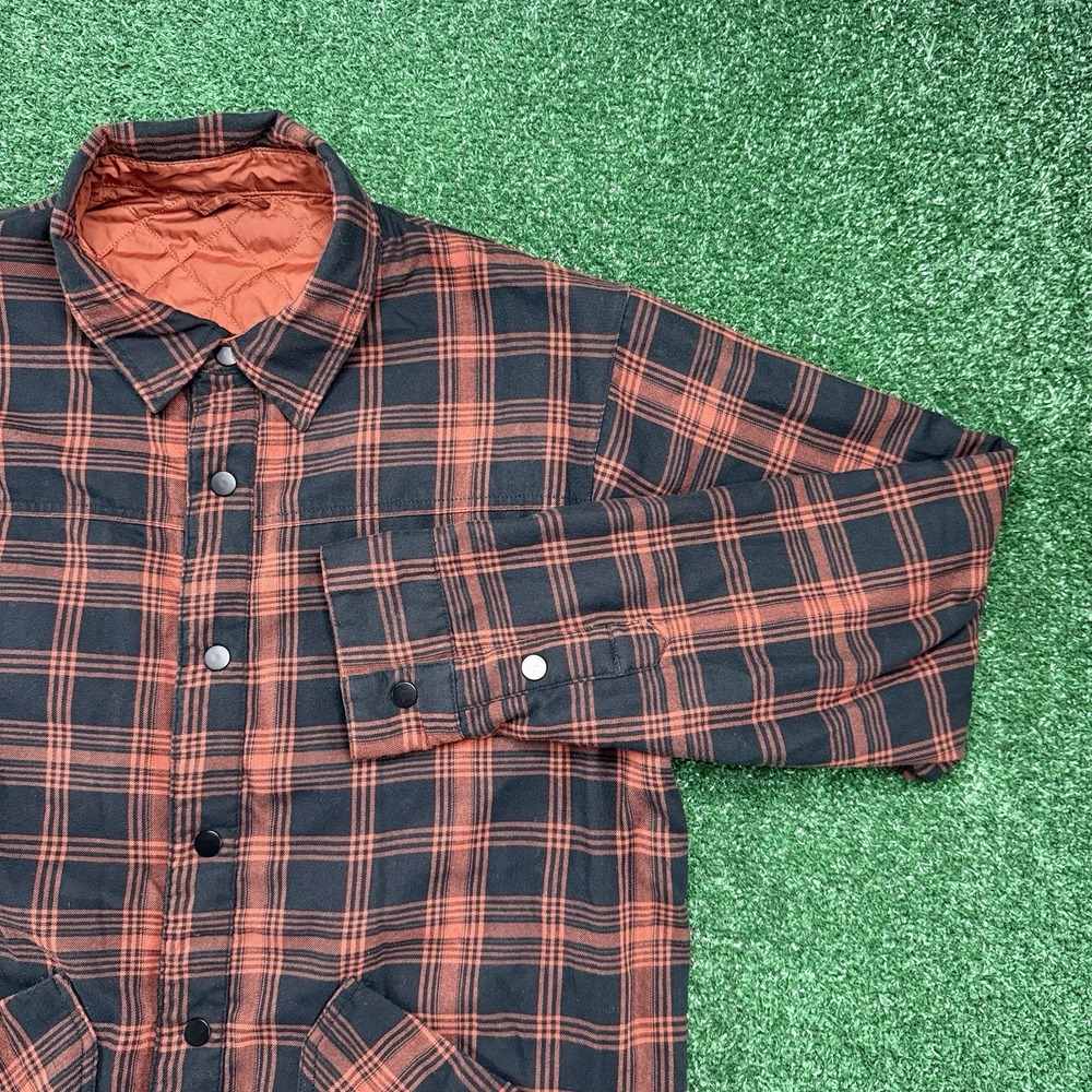 The North Face Men's Lightweight Reversible Puffer Flannel Coat Jacket XL